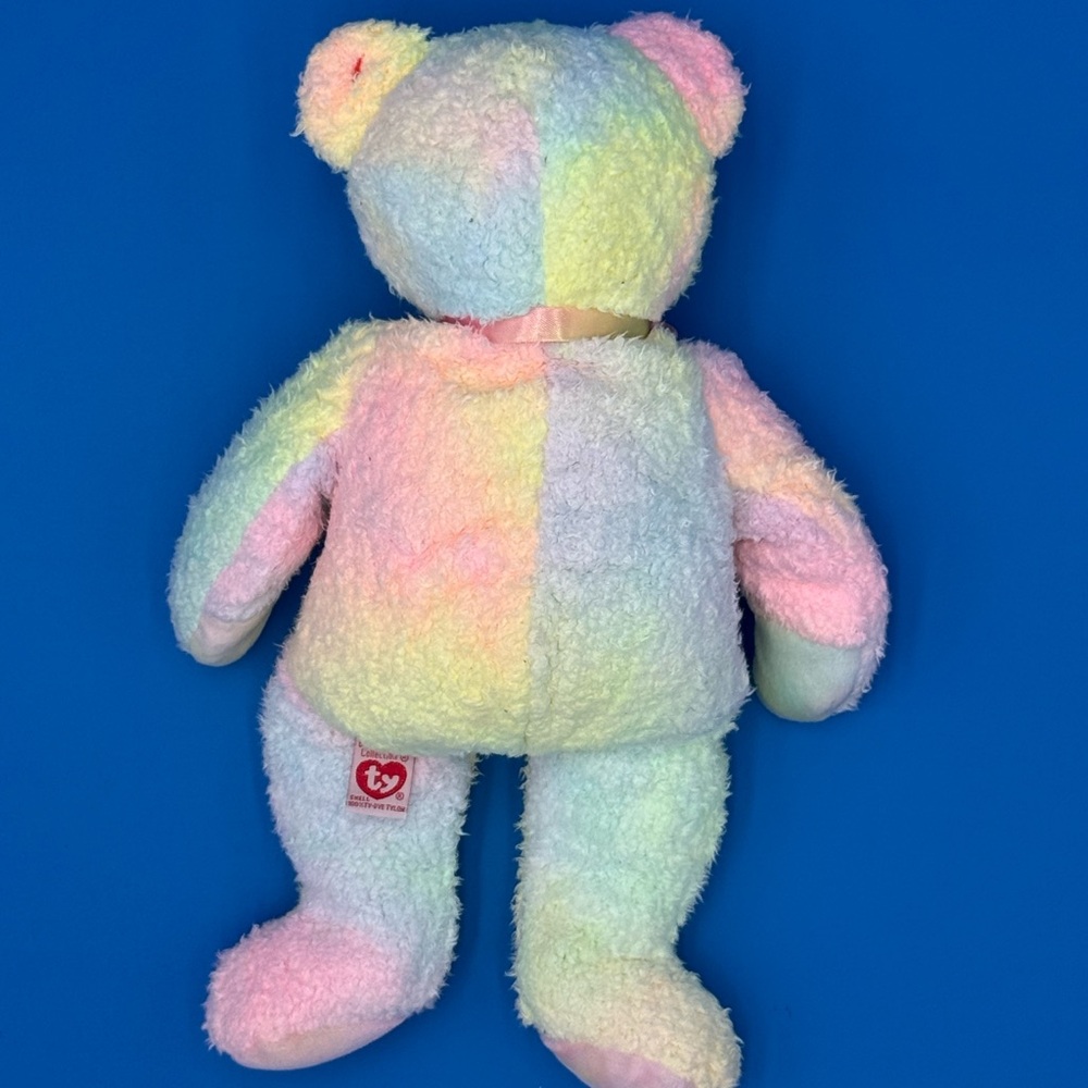 Ty Beanie Buddy Vintage 99’ Pastel Rainbow Teddy Bear Plush - Picture 2 of 6